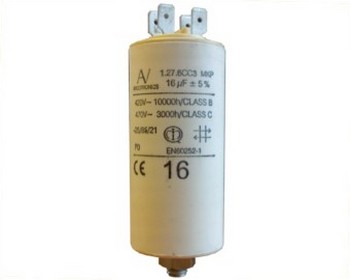 Condensateur de d�marrage � cosses 16 microfarad 420-470Vac