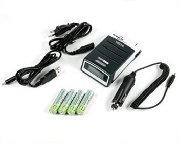 Chargeur \"Digital\" Nicd/Ni-Mh AAA-AA + 4 accus AA + 12V + USB