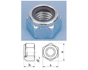 Ecrou frein hexagonal acier zingué M 3 Ecrou frein hexagonal acier zingué M 3