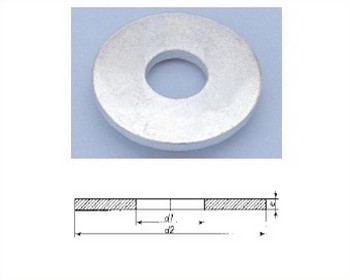 Rondelle plate large acier zingué M14x45