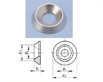 Rondelle cuvette pleine décolleté Inox M4