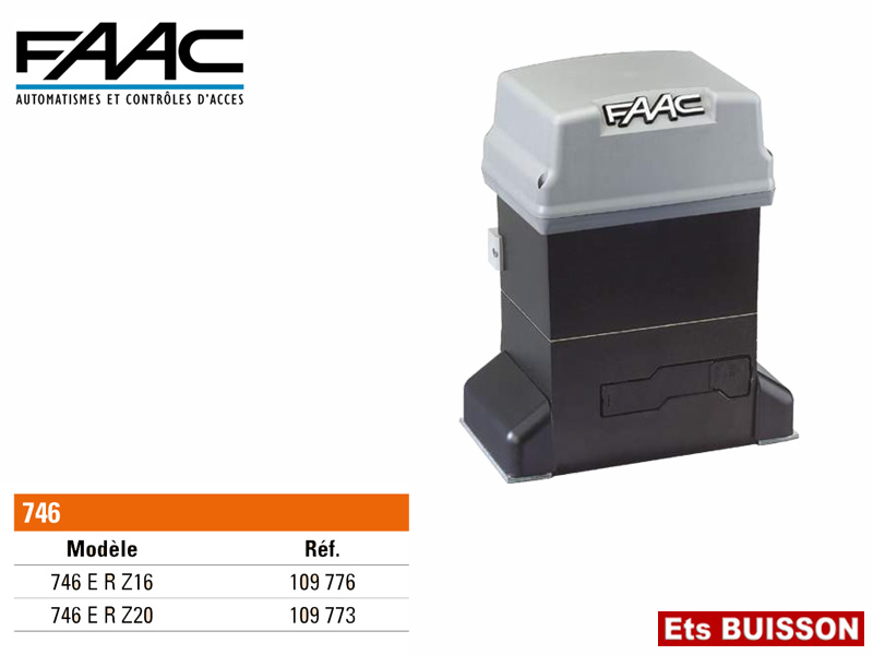 FAAC 746 E R Z16 moteur à bain d'huile pour portails coulissants FAAC 746 E R Z16 moteur à bain d'huile pour portails coulissants
