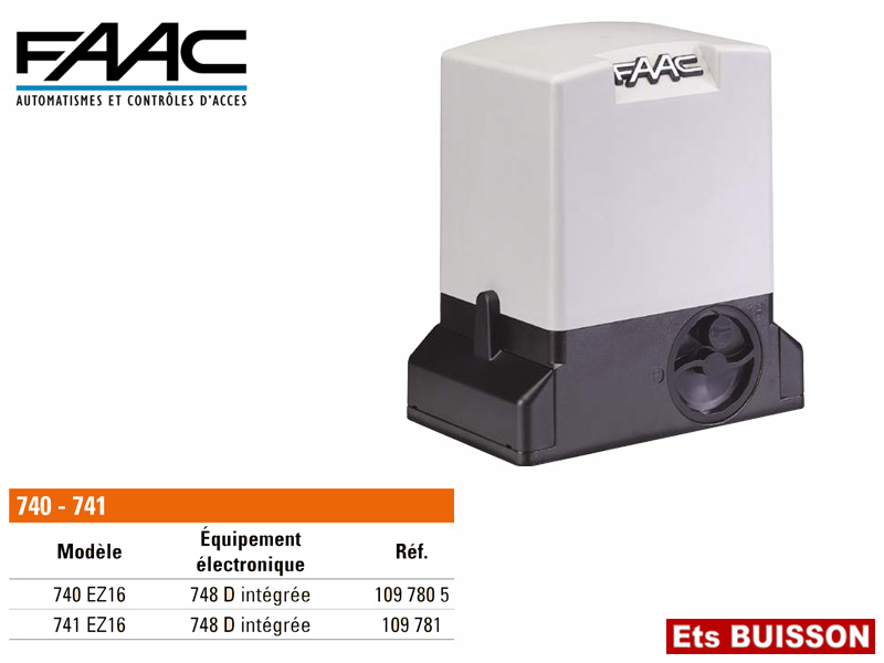 FAAC 740 EZ16 moteur pour portails coulissants 1097805 FAAC 740 EZ16 moteur pour portails coulissants 1097805