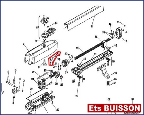 FAAC 413 Levier déverr. N°10 Référence 60202155