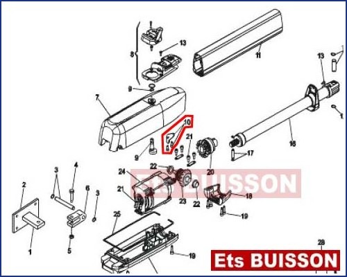 FAAC 415 - Levier déverr. N°10 Référence 60202155