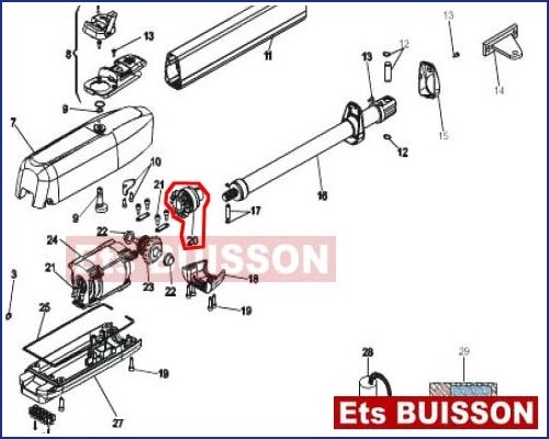 FAAC 415 230- Arbre de sortie N°20 Référence 60202225