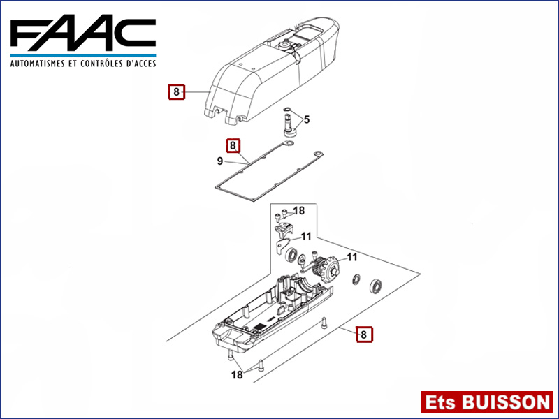 FAAC 413 Groupe corps N°8 Référence 63000569