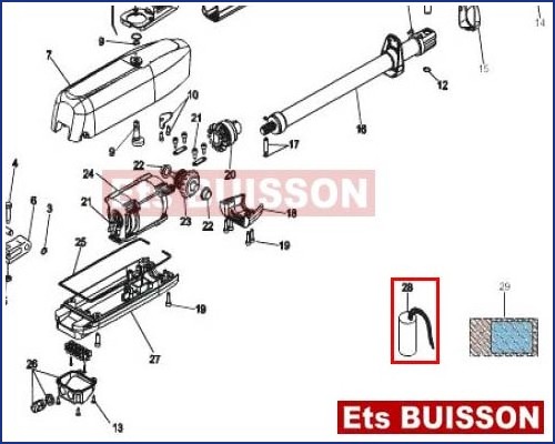 FAAC 415- Carter inférieur N°28 Référence 716149