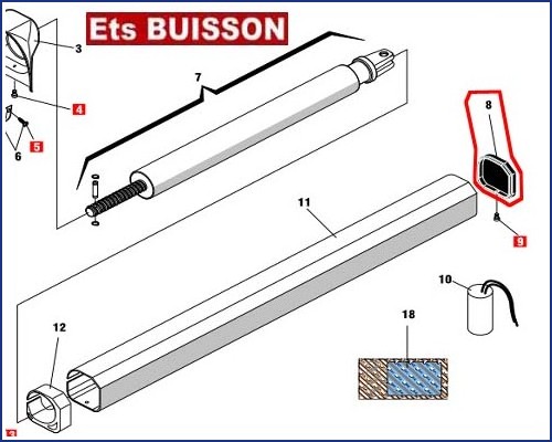 FAAC 412 DX - Bouchon carter droit N°8 Référence 727147