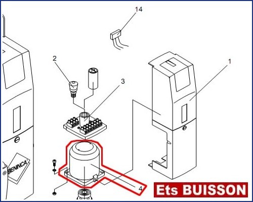 BENINCA AU.96L - Calotte moteur N°4 Ref 9686205