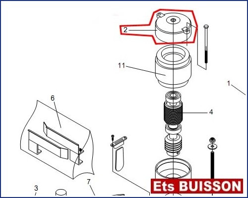 BENINCA MS4-RI - Calotte moteur N°2 Ref 9686901