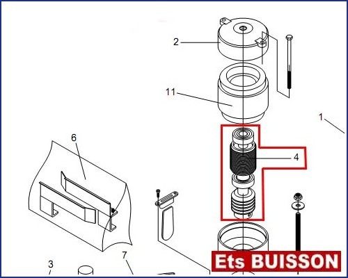 BENINCA MS4-RI - Arbre moteur N°4 Ref 9686903