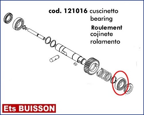 DEA LIVI 800C - Roulement référence 121016