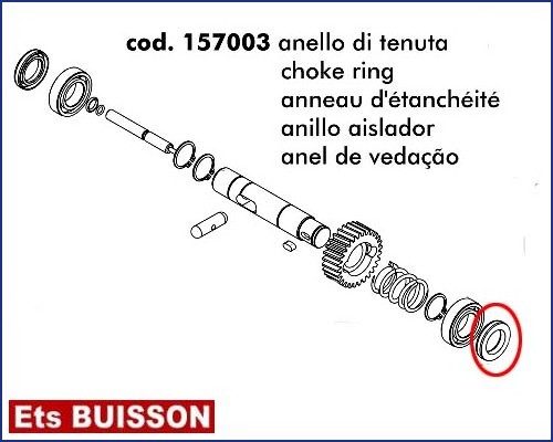 DEA LIVI 800C - Anneau d'étanchéité référence 157003