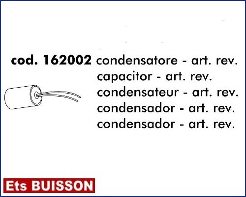 DEA Look - Condensateur 10 µf - art. rev. référence 162002-10