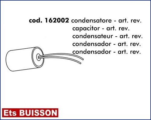 DEA Mac - Condensateur 10 µf- art. rev. référence 162002