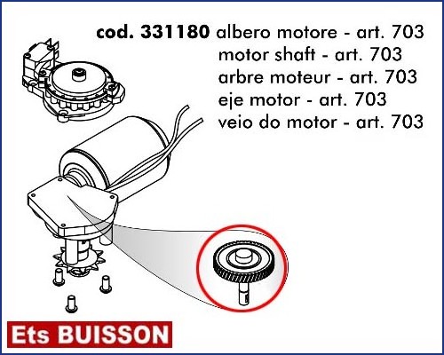 DEA Spazio - Arbre moteur - art. 703 référence 331180