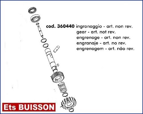 DEA LIVI 400/800 - Engrenage - art. non rev. référence 360440