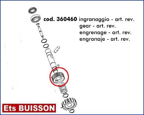 DEA LIVI 400/800 - Engrenage - art. rev. référence 360460