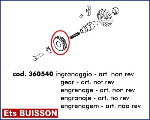 DEA Mac - Engrenage - art. non rev. référence 360540