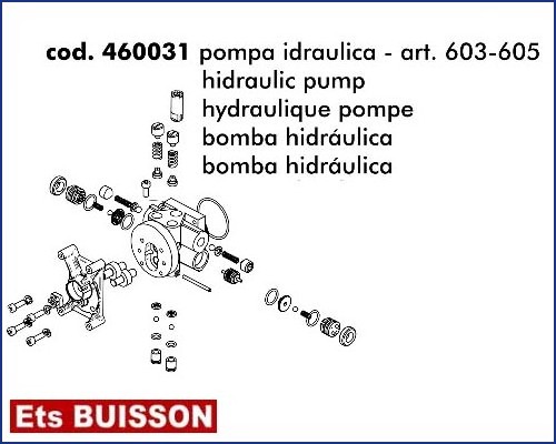 DEA Oli 600 - Pompe hydraulique - art. 603-605 ref 460031