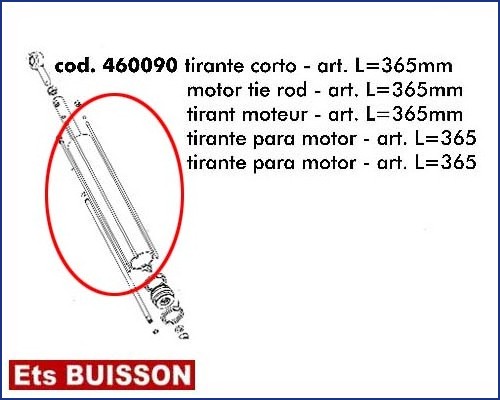 DEA Oli 600 - Tirant moteur - art. L=365mm référence 460090