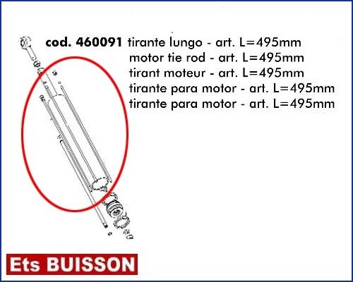 DEA Oli 600 - Tirant moteur - art. L=495mm référence 460091