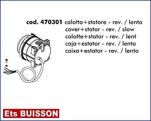 DEA LIVI 900 - Calotte & stator - rev./lent référence 470301