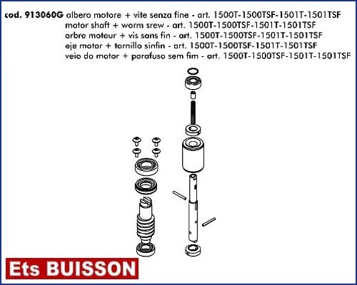 DEA Gulliver - Arbre moteur & vis sans fin ref 913060G