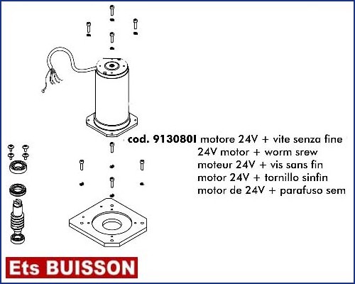 DEA Gulliver - Moteur 24V & vis sans fin référence 913080I