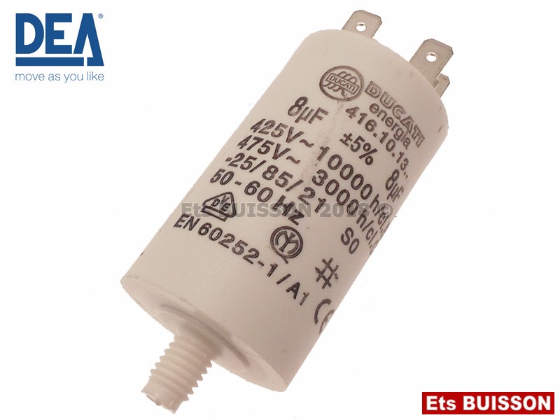 DEA LIVI 400/800 - Condensateur 8 µf à cosses Réf.  914030D