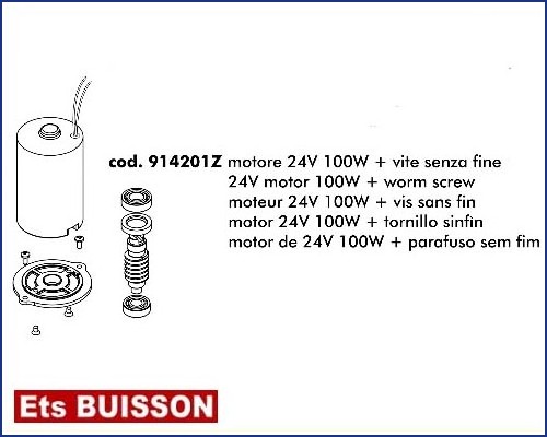 DEA LIVI 400/800 - Moteur 24V 100W & vis sans fin réf : 914201Z