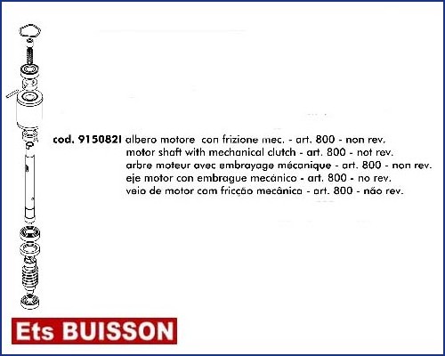 DEA LIVI 400/800 - Arbre moteur Référence 915082I