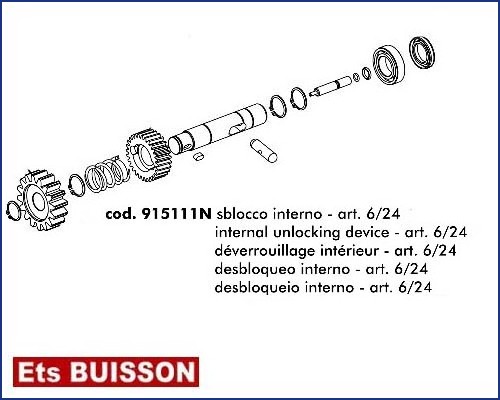 DEA LIVI 400/800 - Déverrouillage int. - art. 6/24 ref 915111N