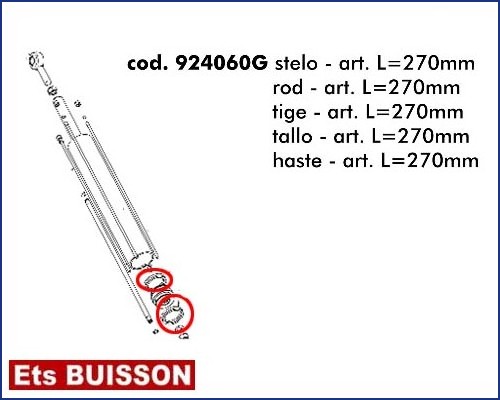 DEA Oli 600 - Tige - art. L=270mm référence 924060G