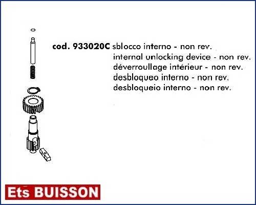 DEA LIVI 900 - Déverrouillage int. non rev. réf : 933020C