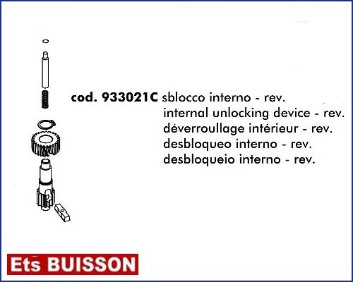 DEA LIVI 900 - Déverrouillage intérieur rev. référence 933021C