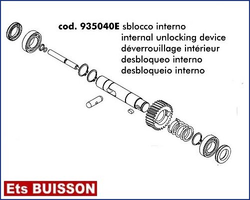 DEA LIVI 800C - Déverrouillage intérieur référence 935040E