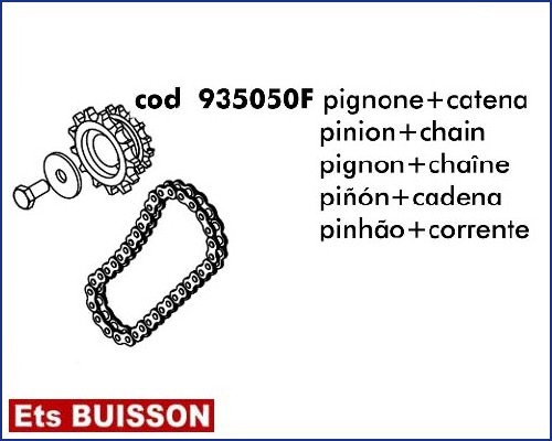 DEA LIVI 800C - Pignon & chaîne référence 935050F