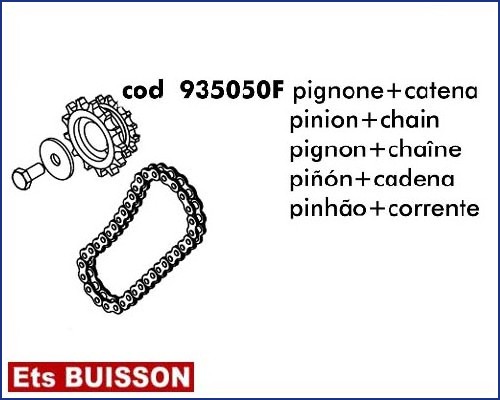 DEA LIVI 800C - Pignon & chaîne référence 935050F