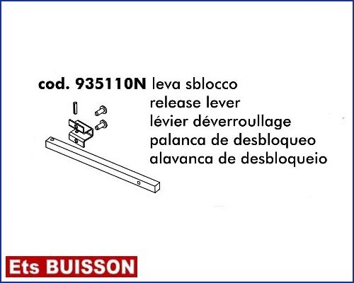 DEA LIVI 800C - Levier déverrouillage référence 935110N