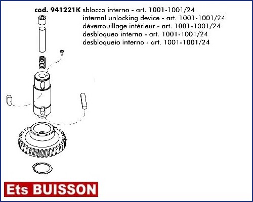 DEA Stop - Déverrouillage intérieur 1001-1001/24 réf : 941221K