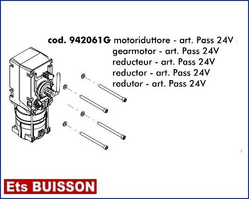 DEA Pass - Réducteur - art. pass 24V référence 942061G