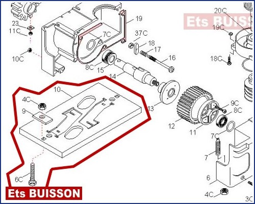 CAME BK Base d'ancrage motoréducteur 119RIBK001 (4C-6C-9-10)