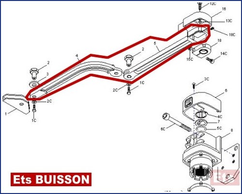 CAME FLEX F500 Bras droit de transmission 119RID185 (1C-2-2C-4-5