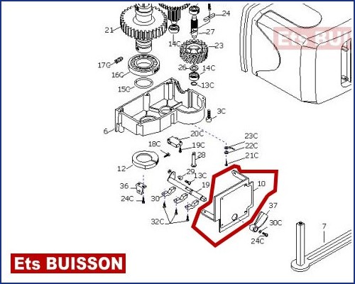 CAME FERNI F1000/F1024/F1100 Etrier fixation couvercle 119RID192