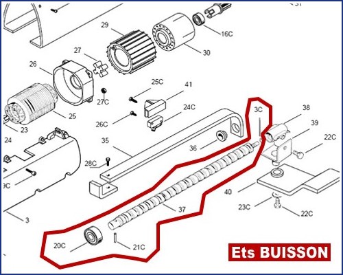 CAME ATI 3100 Vis sans fin 119RID199 (3C-20C-21C-30C-36-37)