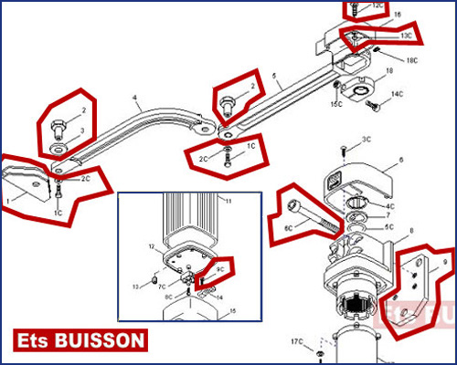 CAME FLEX F500 Boulonnerie et etriers de fixation 119RID291