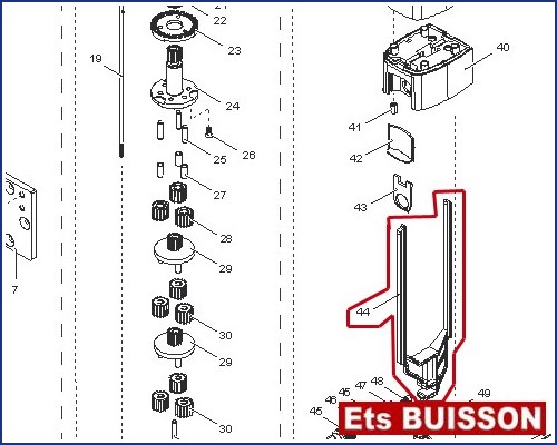 CAME STYLO Fourchette de déverrouillage 119RID347 (44)