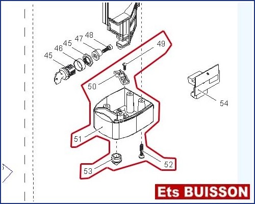 CAME STYLO Couvercle cache inférieur 119RID349 (49-50-51-52-53)